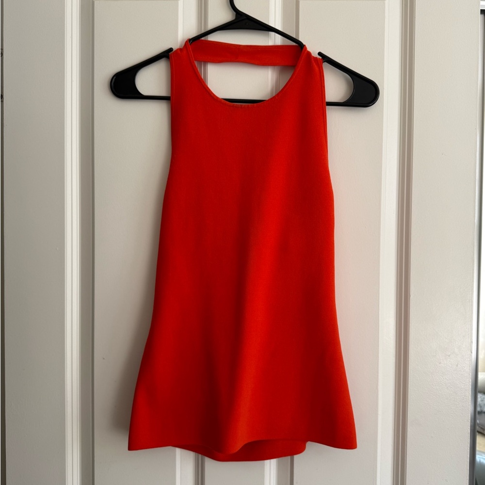 COS Knitted Halter Top - Red/Orange
